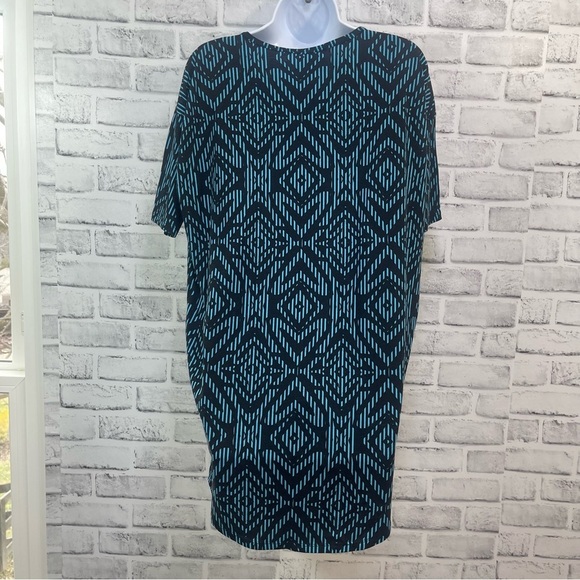 LulaRoe Teal and Black Irma Tunic Top XXS - Picture 2 of 8